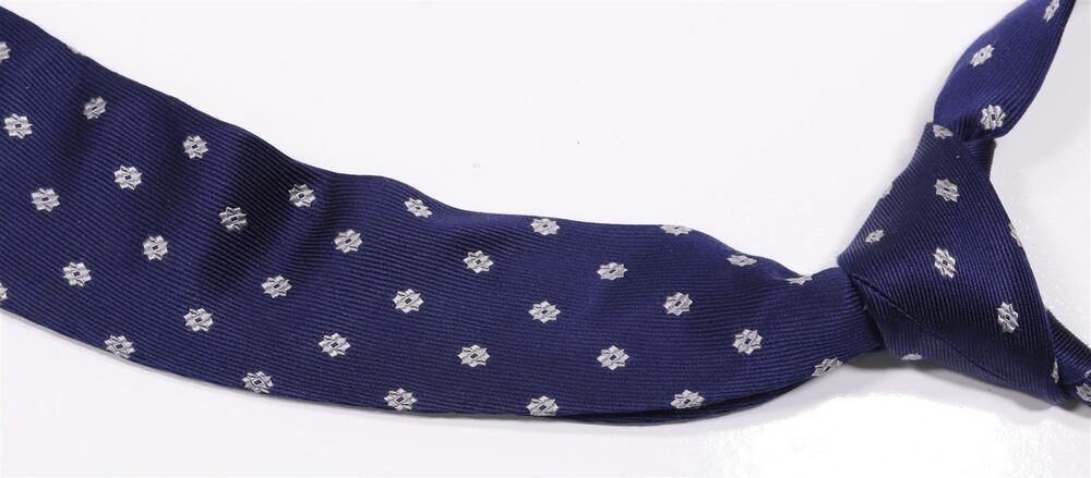 Makers Shirt Kamakura Navy Blue Floral Silk Necktie Tie Handmade in Japan